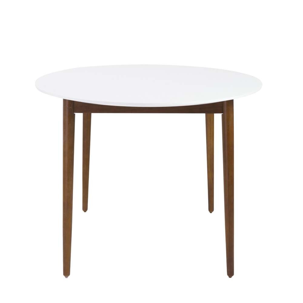 Euro Style - Manon Oval Dining Table in Matte White with Dark Walnut Legs - 90190WHT veiw 3