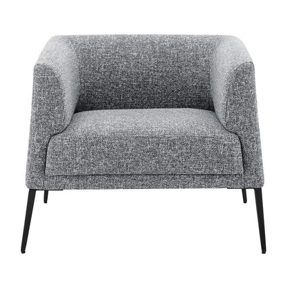 Euro Style - Matias Fabric Lounge Chair, Gray/White/Black - 94243-GRY veiw 1