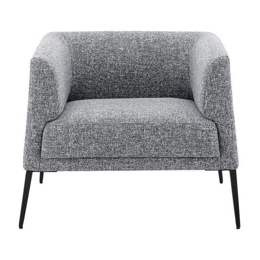 Euro Style - Matias Fabric Lounge Chair, Gray/White/Black - 94243-GRY veiw 1