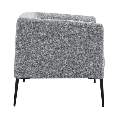 Euro Style - Matias Fabric Lounge Chair, Gray/White/Black - 94243-GRY veiw 3