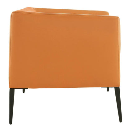 Euro Style - Matias Faux Leather Lounge Chair, Cognac/Matte Black - 94244COG veiw 3