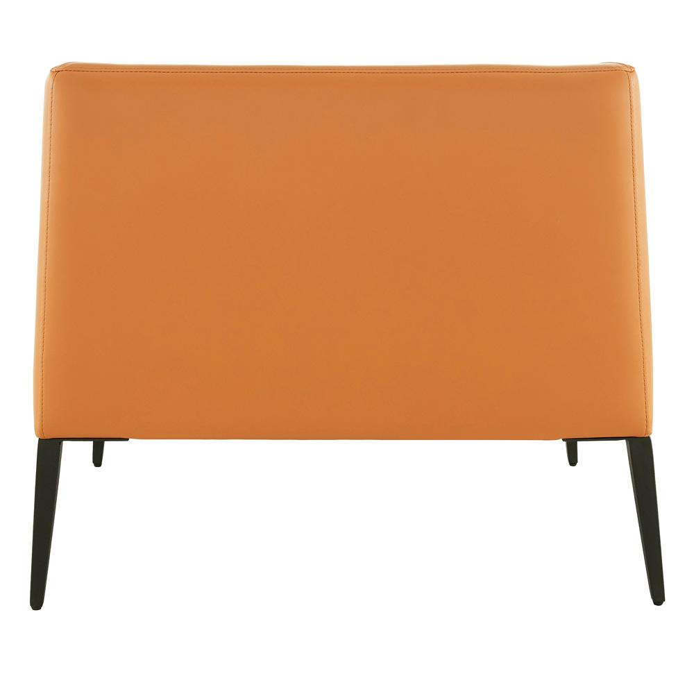 Euro Style - Matias Faux Leather Lounge Chair, Cognac/Matte Black - 94244COG veiw 5
