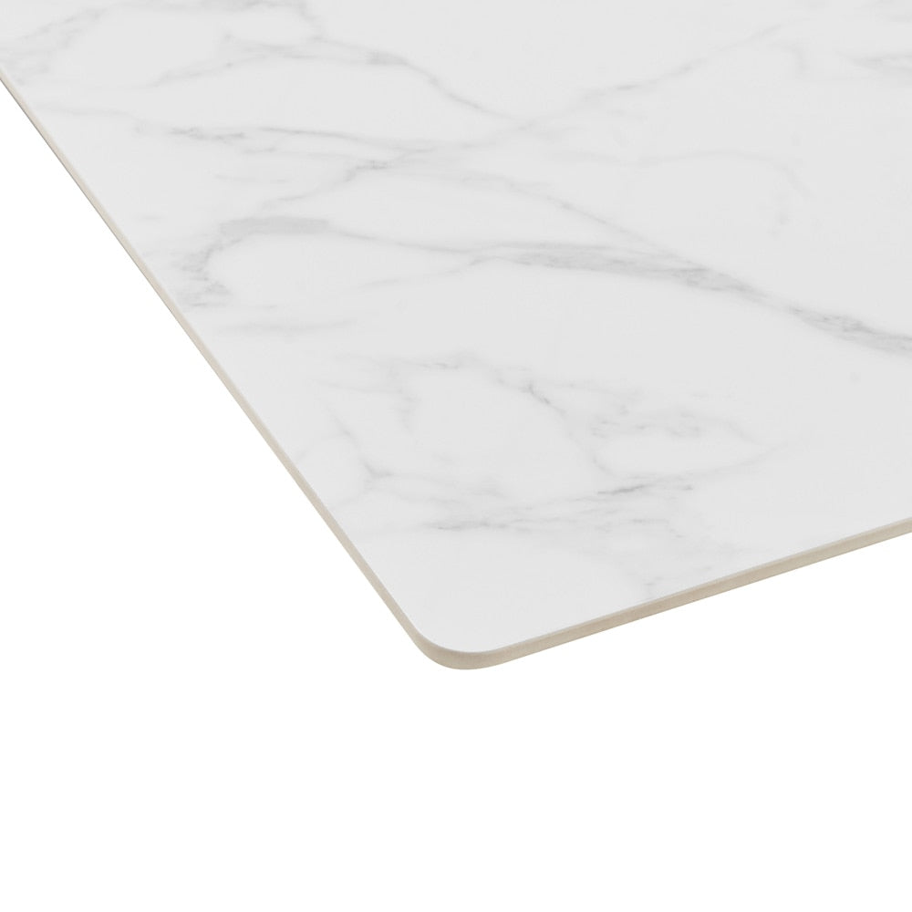 Euro Style - Maurice 79inW Rectangle Dining Table, White Ceramic/Walnut - 30962WHT-KIT veiw 5