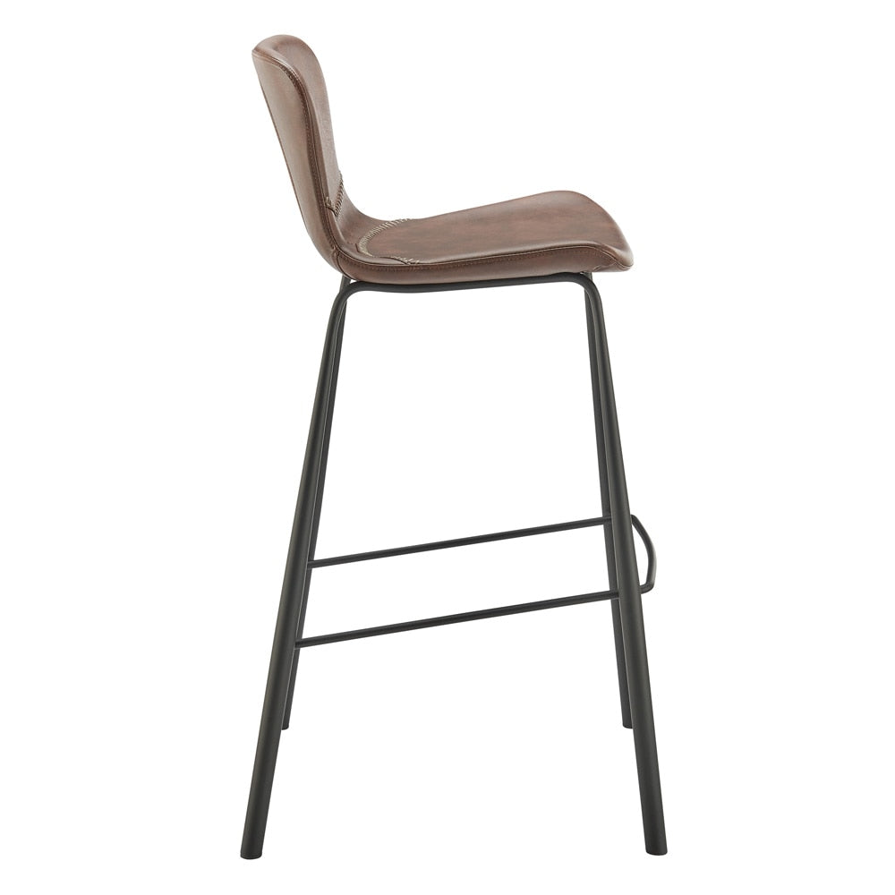 Euro Style - Melody Faux Leather Bar Stools, Brown - Set of 2 - 30514BRN veiw 4