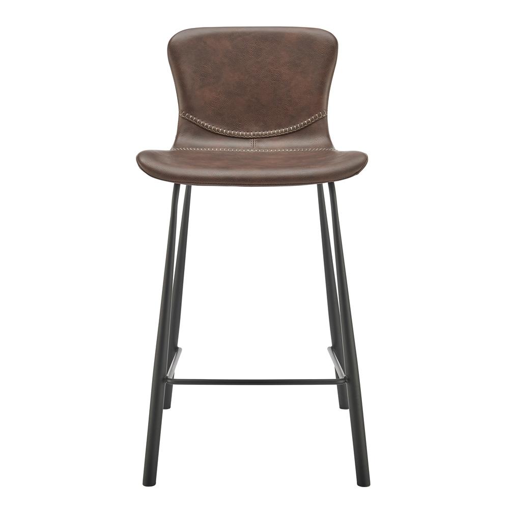 Euro Style - Melody Faux Leather Counter Stools, Brown - Set of 2 - 30512BRN veiw 2