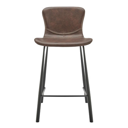Euro Style - Melody Faux Leather Counter Stools, Brown - Set of 2 - 30512BRN veiw 2