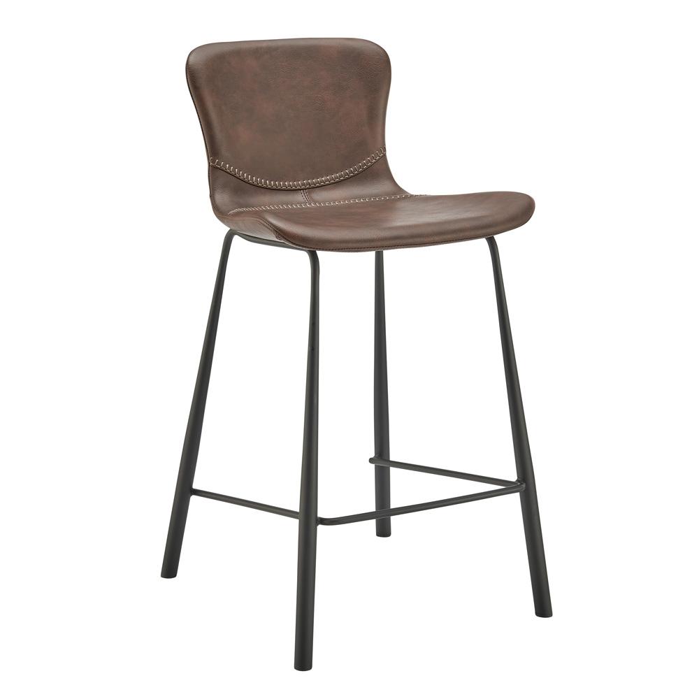 Euro Style - Melody Faux Leather Counter Stools, Brown - Set of 2 - 30512BRN veiw 3