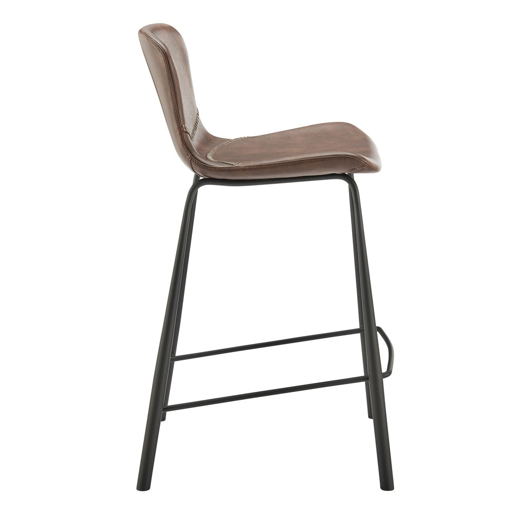 Euro Style - Melody Faux Leather Counter Stools, Brown - Set of 2 - 30512BRN veiw 4