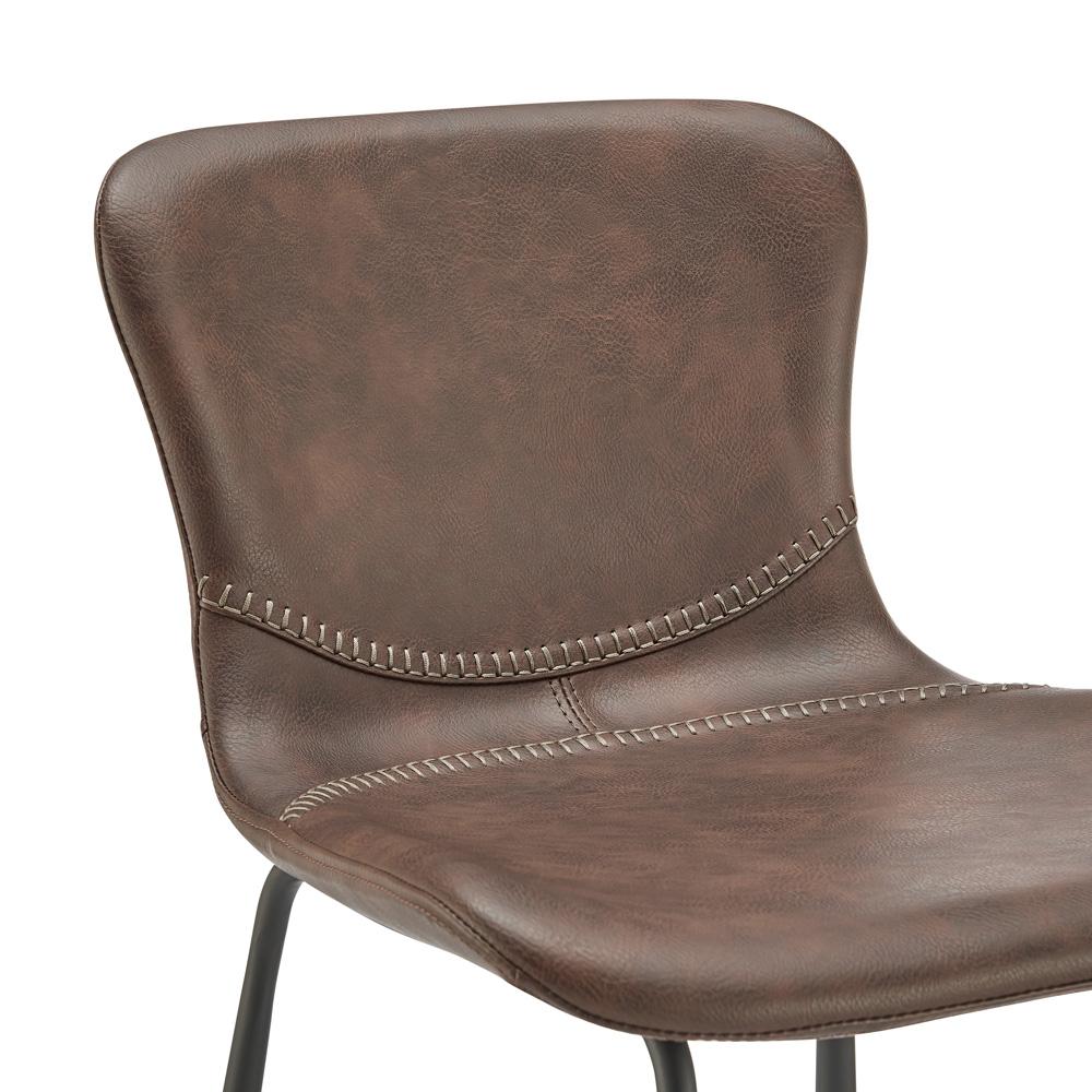 Euro Style - Melody Faux Leather Counter Stools, Brown - Set of 2 - 30512BRN veiw 7