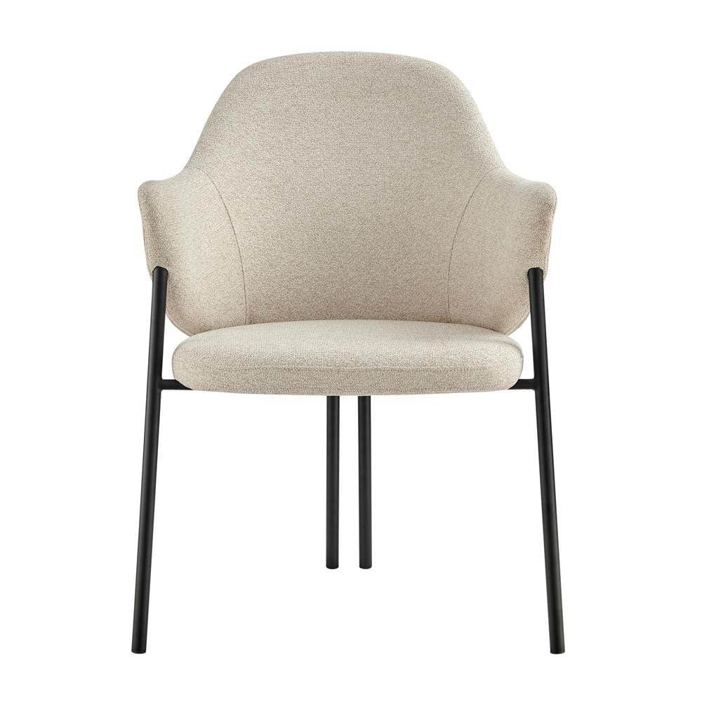 Euro Style - Mette Fabric Armchair, Beige/Black - 30606-BG veiw 1