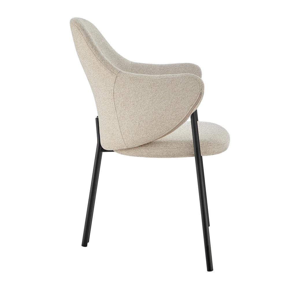 Euro Style - Mette Fabric Armchair, Beige/Black - 30606-BG veiw 3