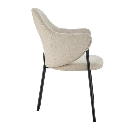 Euro Style - Mette Fabric Armchair, Beige/Black - 30606-BG veiw 3