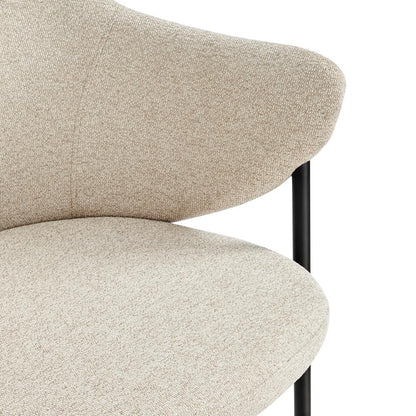 Euro Style - Mette Fabric Armchair, Beige/Black - 30606-BG veiw 6