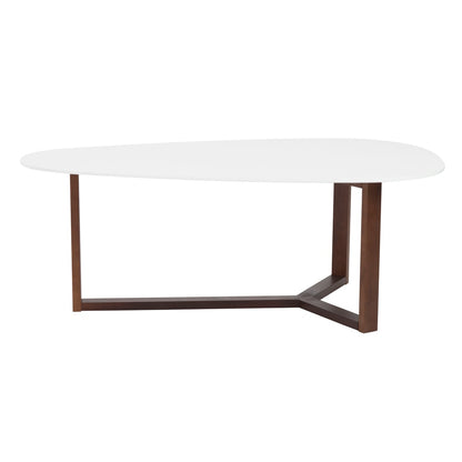 Euro Style - Morty 48inW Coffee Table, Matte White/Dark Walnut - 90199WHT veiw 1