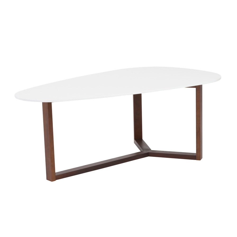 Euro Style - Morty 48inW Coffee Table, Matte White/Dark Walnut - 90199WHT veiw 2