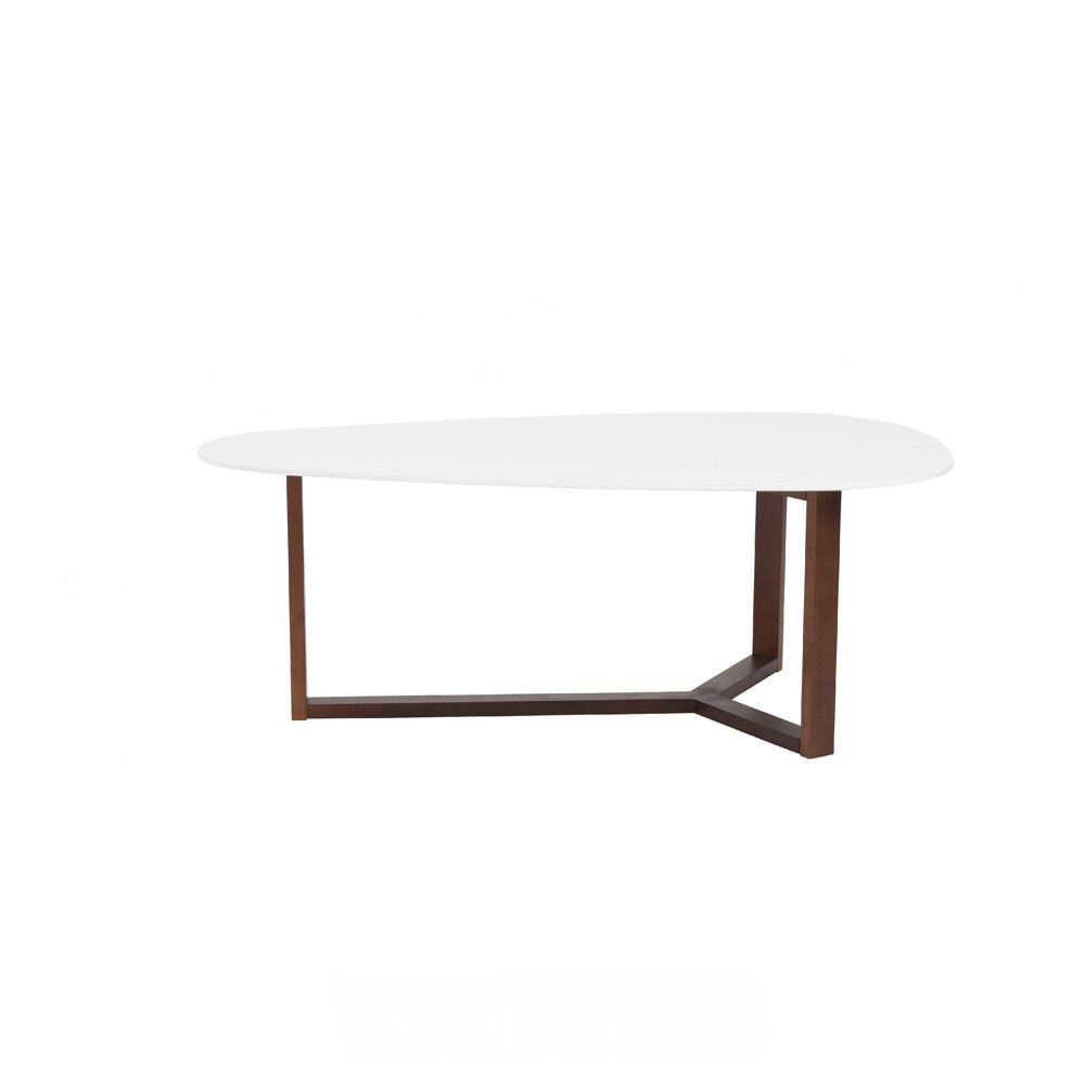 Euro Style - Morty 48inW Coffee Table, Matte White/Dark Walnut - 90199WHT veiw 4