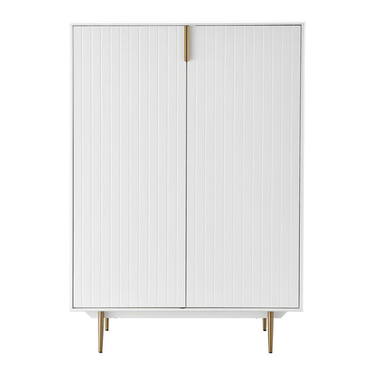 Euro Style - Norna 40inW 2-Door Cabinet, Matte White/Brass - 31070WHT-KIT veiw 1
