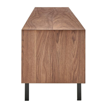 Euro Style - Norna 79inW Media Stand, Walnut/Matte White/Matte Black - 31074WAL-KIT veiw 4