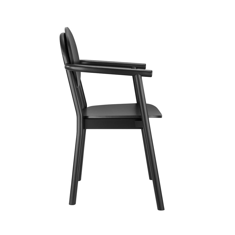 Euro Style - Octavio Wood Armchair, Black - 39224-BLK veiw 3