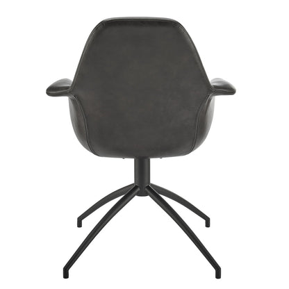 Euro Style - Ralph Leatherette Swivel Armchair, Charcoal Gray/Black - 30602-DKGRY veiw 5