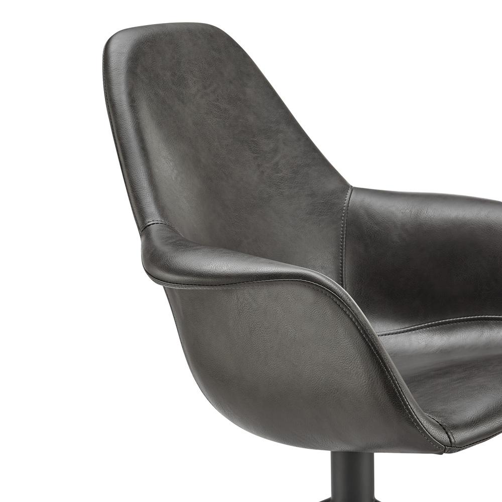 Euro Style - Ralph Leatherette Swivel Armchair, Charcoal Gray/Black - 30602-DKGRY veiw 6