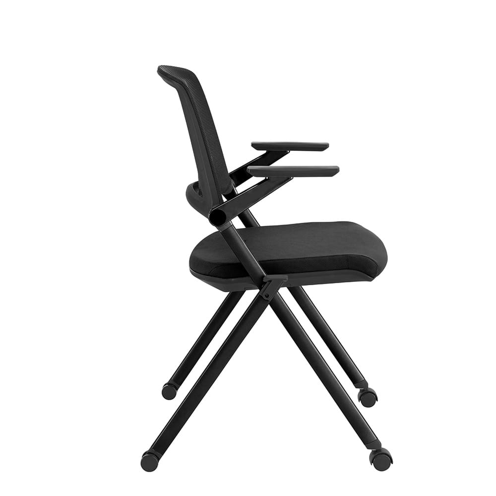 Euro Style - Reino Mesh Back Stacking Visitor Chair, Black - Set of 2 - 12102BLK veiw 4