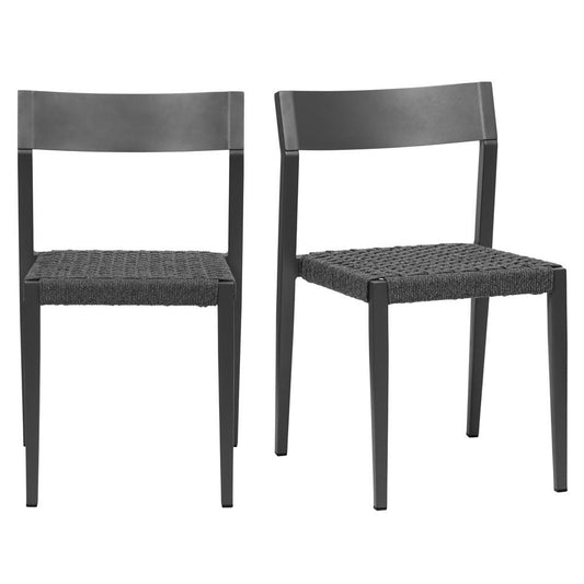 Euro Style - Ronan Stackable Outdoor Side Chairs, Gray - Set of 2 - 90586-GRY veiw 1