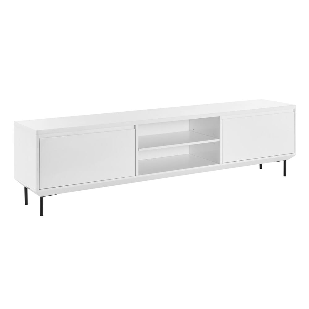Euro Style - Saga 79inW 2-Door Media Stand, Matte White/Matte Black - 90693WHT-KIT veiw 2