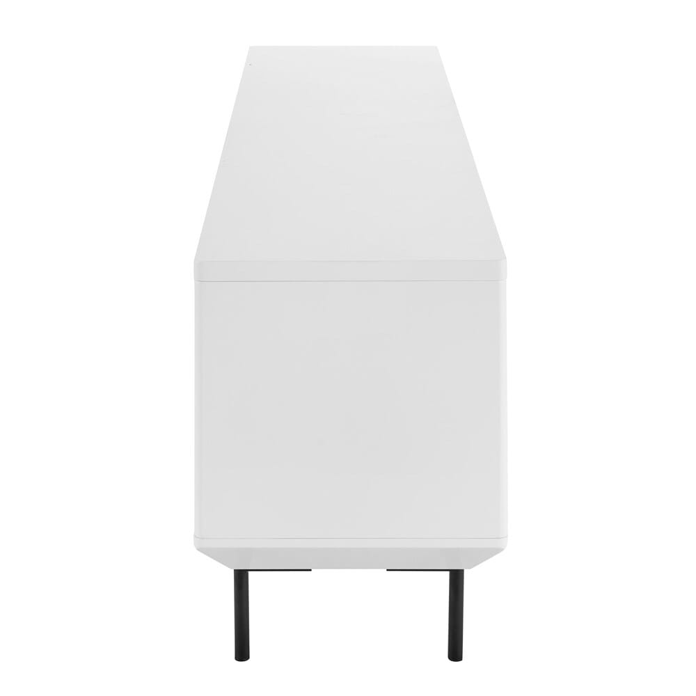 Euro Style - Saga 79inW 2-Door Media Stand, Matte White/Matte Black - 90693WHT-KIT veiw 4
