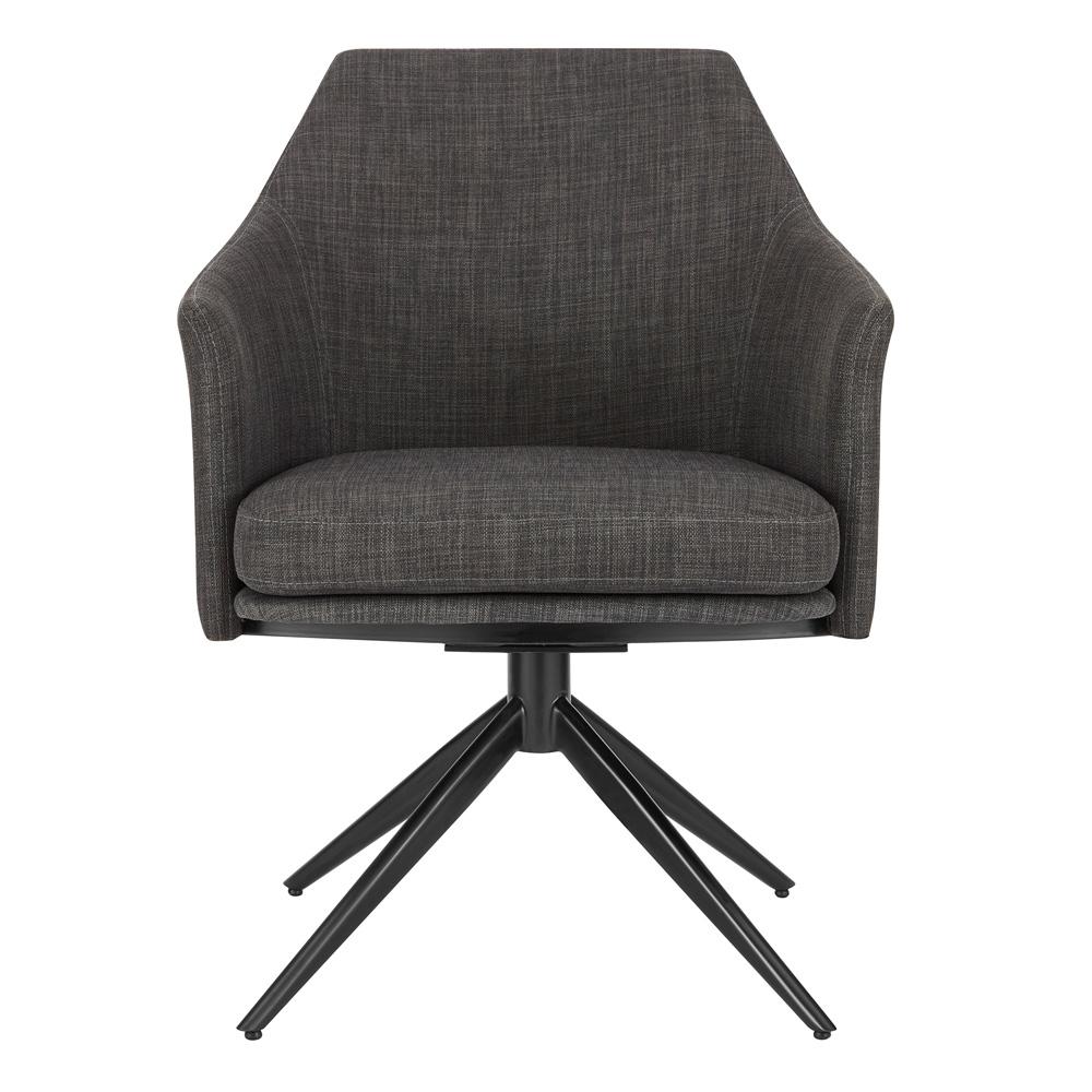 Euro Style - Signa Fabric Swivel Armchair, Charcoal/Black - 38998-CHAR veiw 1