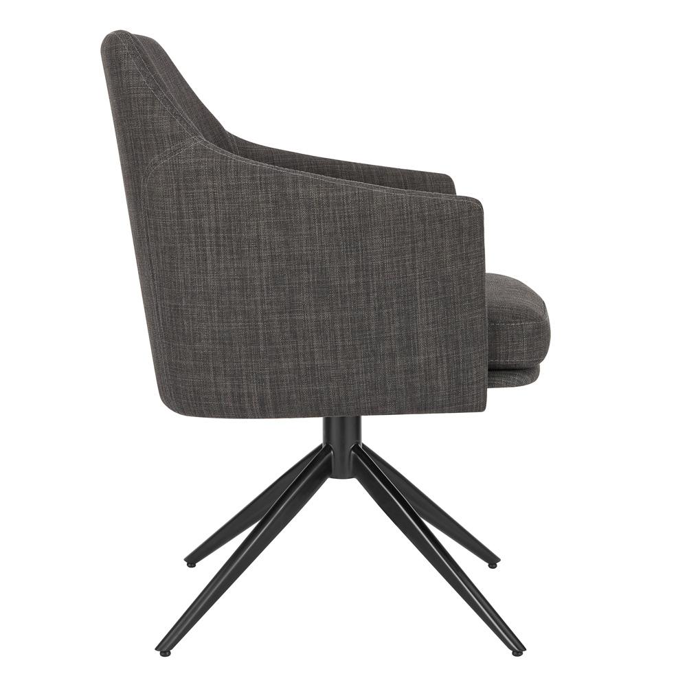 Euro Style - Signa Fabric Swivel Armchair, Charcoal/Black - 38998-CHAR veiw 3