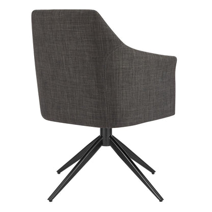 Euro Style - Signa Fabric Swivel Armchair, Charcoal/Black - 38998-CHAR veiw 4