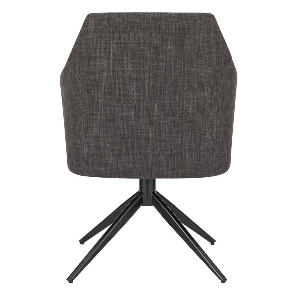 Euro Style - Signa Fabric Swivel Armchair, Charcoal/Black - 38998-CHAR veiw 5