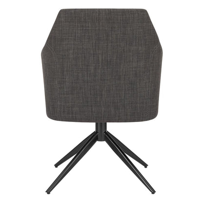 Euro Style - Signa Fabric Swivel Armchair, Charcoal/Black - 38998-CHAR veiw 5