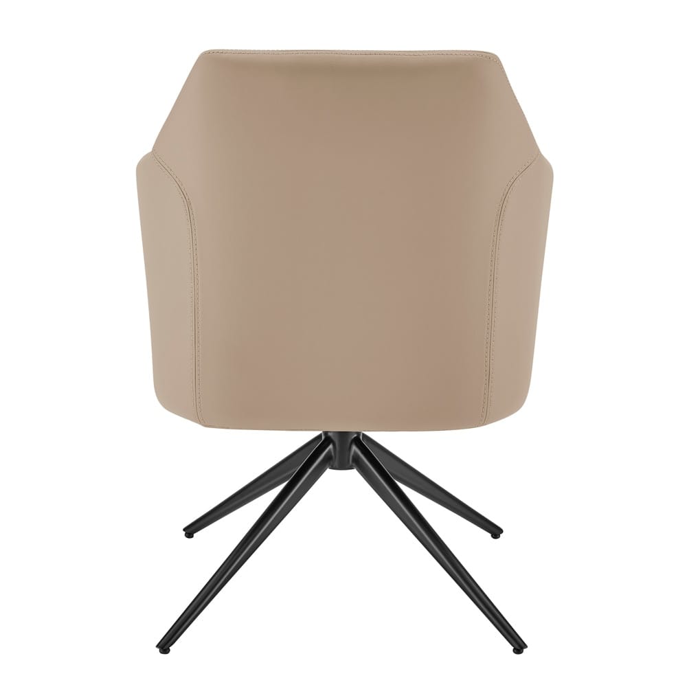 Euro Style - Signa Leatherette Swivel Armchair, Light Taupe/Black - 38997-LTTPE veiw 5