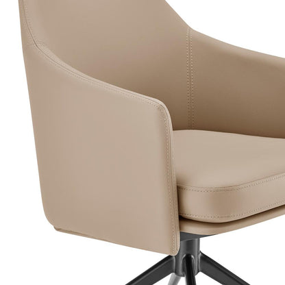 Euro Style - Signa Leatherette Swivel Armchair, Light Taupe/Black - 38997-LTTPE veiw 6
