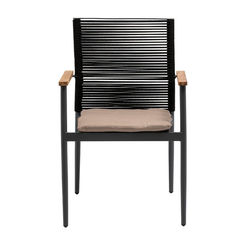 Euro Style - Skog Stackable Outdoor Armchairs, Black/Taupe/Anthracite - Set of 2 - 90499-BLK veiw 2