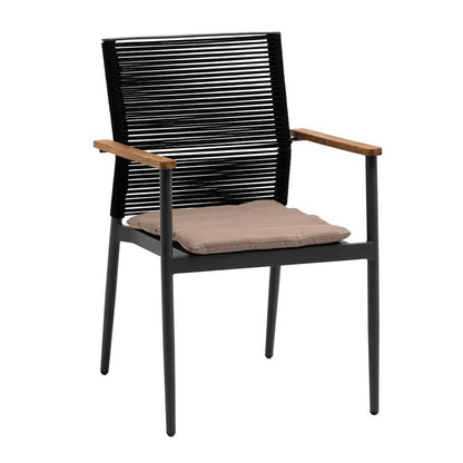 Euro Style - Skog Stackable Outdoor Armchairs, Black/Taupe/Anthracite - Set of 2 - 90499-BLK veiw 3
