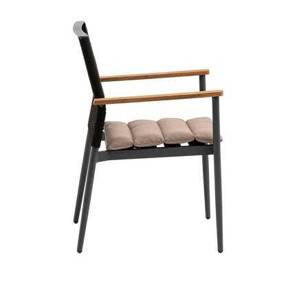 Euro Style - Skog Stackable Outdoor Armchairs, Black/Taupe/Anthracite - Set of 2 - 90499-BLK veiw 4