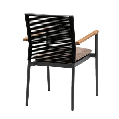 Euro Style - Skog Stackable Outdoor Armchairs, Black/Taupe/Anthracite - Set of 2 - 90499-BLK veiw 5