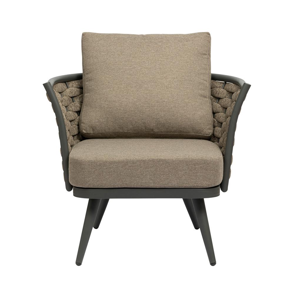 Euro Style - Solna Indoor/Outdoor Lounge Chair, Taupe/Gray - 90495-TPE veiw 1