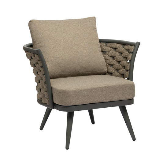 Euro Style - Solna Indoor/Outdoor Lounge Chair, Taupe/Gray - 90495-TPE veiw 2