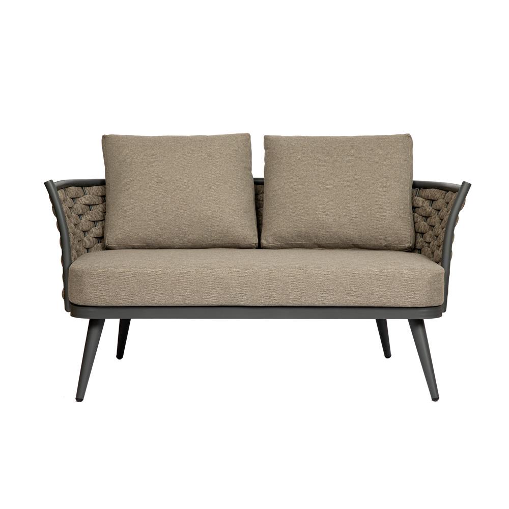 Euro Style - Solna Indoor/Outdoor Loveseat, Taupe/Gray - 90497-TPE veiw 1