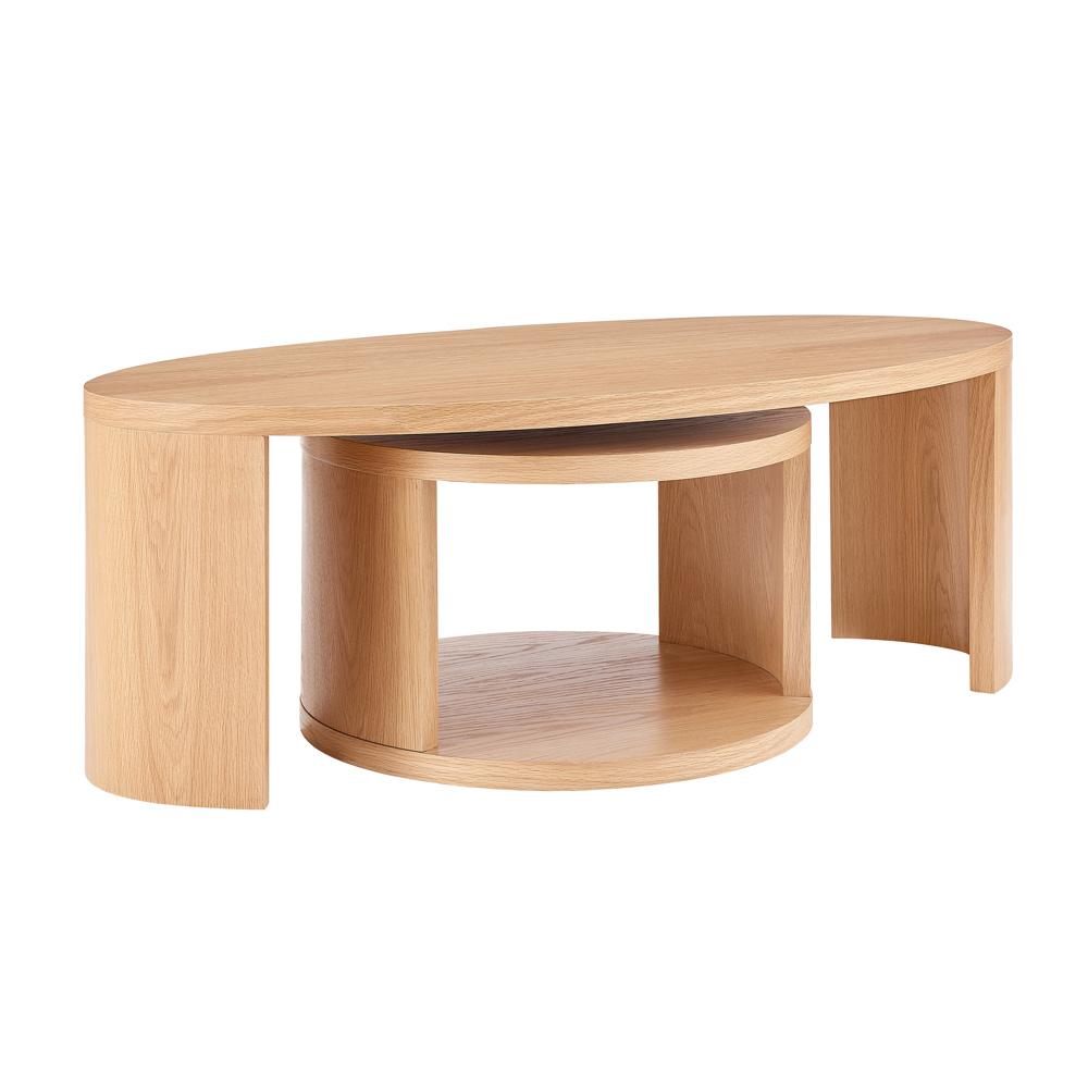 Euro Style - Svea 2pc Nesting Tables, Oak - 31092OAK-KIT veiw 1