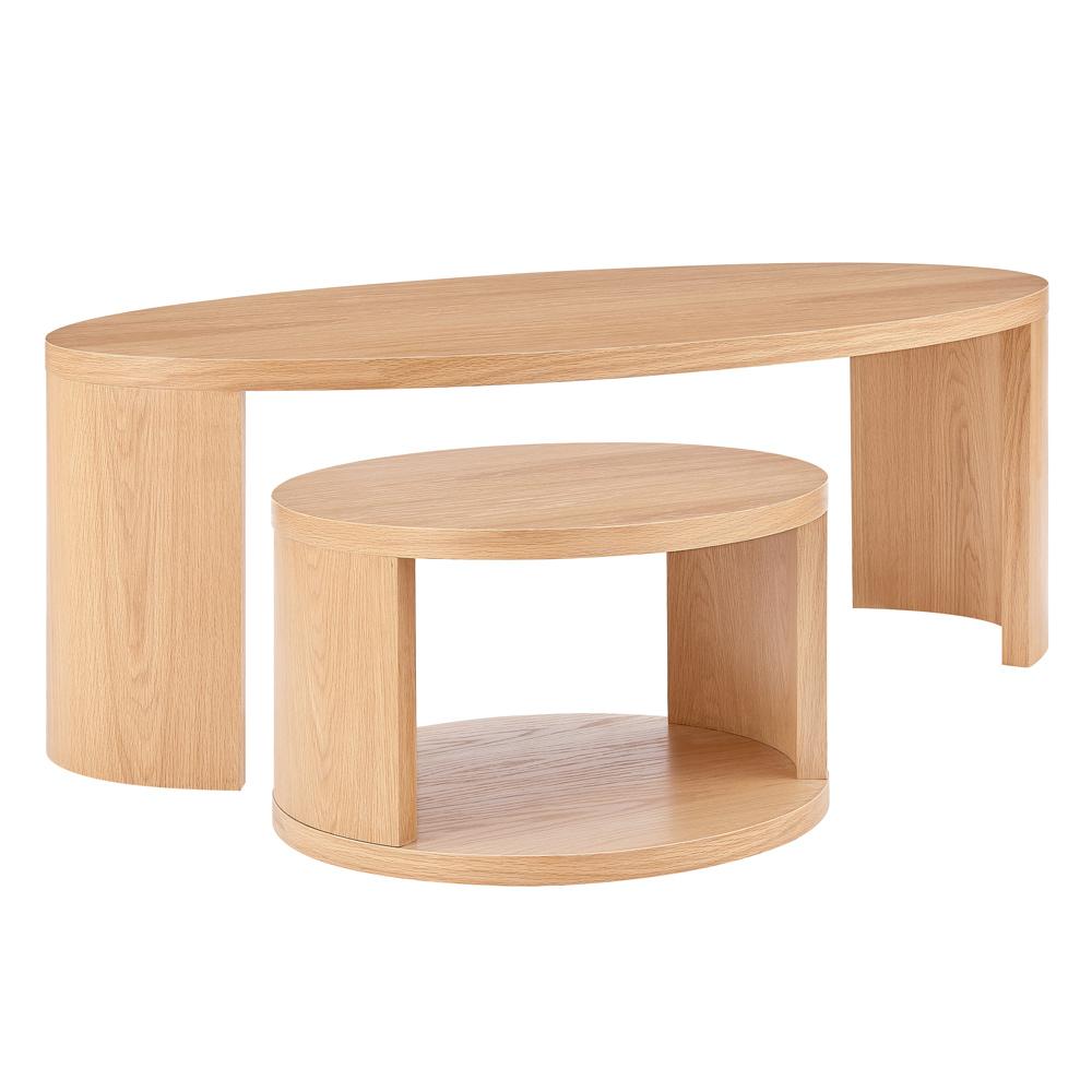 Euro Style - Svea 2pc Nesting Tables, Oak - 31092OAK-KIT veiw 2