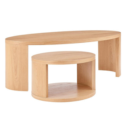 Euro Style - Svea 2pc Nesting Tables, Oak - 31092OAK-KIT veiw 2