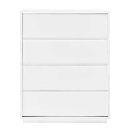 Euro Style - Tresero 38inW 4-Drawer Chest, High Gloss White - 90652WHT-KIT veiw 1