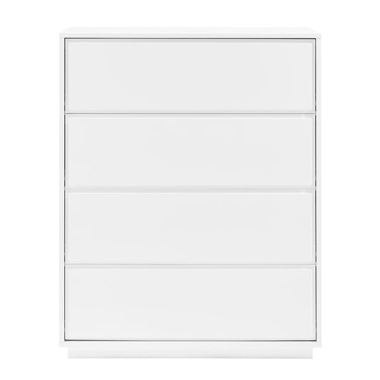 Euro Style - Tresero 38inW 4-Drawer Chest, High Gloss White - 90652WHT-KIT veiw 1
