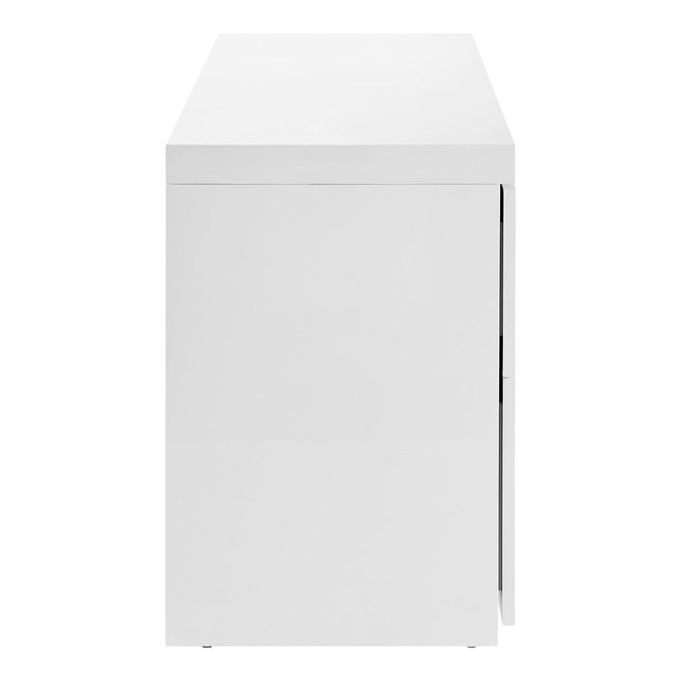 Euro Style - Tresero 4-Drawer Desk, High Gloss White - 90631WHT-KIT veiw 4