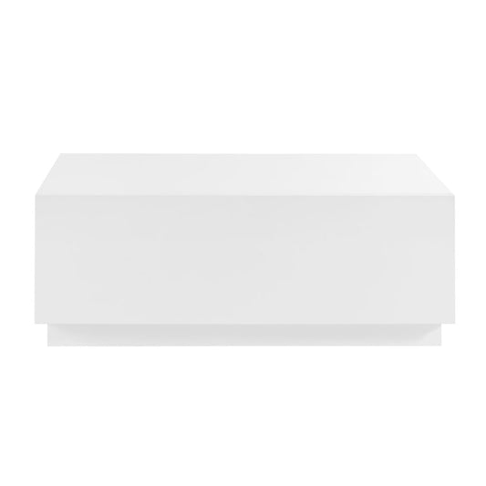 Euro Style - Tresero 47inW Coffee Table with Drawer, High Gloss White - 90651-WHT veiw 1